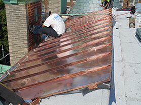 Installation of copper roofing